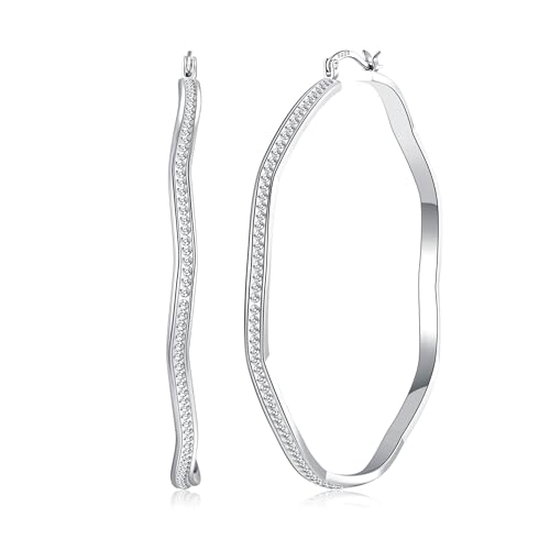 MOROTOLE Creolen Silber 925 Sterling Silberne Creolens Damen Ohrringe Silberne Creolens Creolen Silber 925 Groß für Damen von MOROTOLE