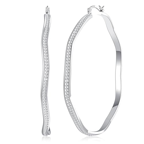 MOROTOLE Creolen Silber 925 Sterling Silberne Creolens Damen Ohrringe Silberne Creolens Creolen Silber 925 Groß für Damen von MOROTOLE