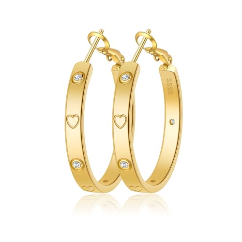 MOROTOLE Gold Creolen für Damen Hypoallergene aus Sterling Silber Große Creolen für Damen von MOROTOLE