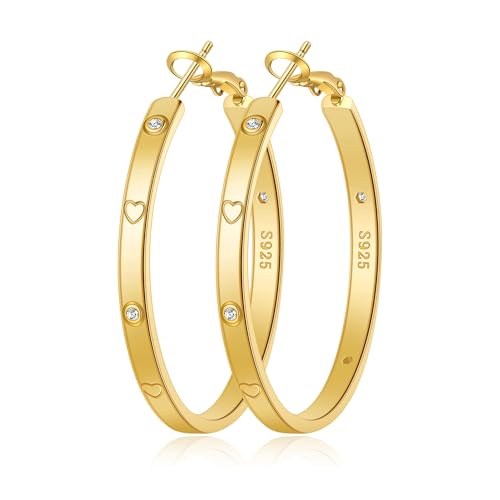 MOROTOLE Gold Creolen für Damen Hypoallergene aus Sterling Silber Große Creolen für Damen von MOROTOLE