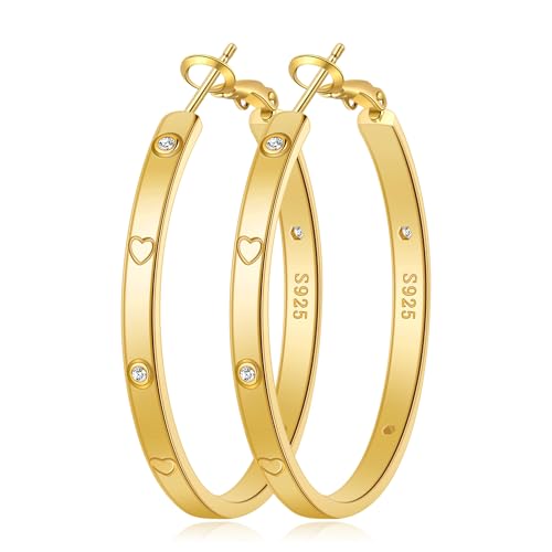 MOROTOLE Gold Creolen für Damen Hypoallergene aus Sterling Silber Große Creolen für Damen von MOROTOLE