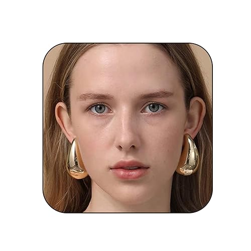 MOROTOLE Large Earring Dupes Hypoallergenic 14k Gold Plattiert Chunky Gold Ohrringe Trendy Waterdrop Ohrringe Big Gold Teardrop Ohrringe für Frauen von MOROTOLE