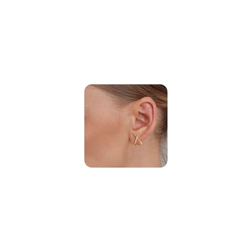 MOROTOLE Ohrstecker Gold Einfache Ohrringe Gold Stecker Hypoallergene Schmuck Geschenke Goldene Ohrringe Damen von MOROTOLE