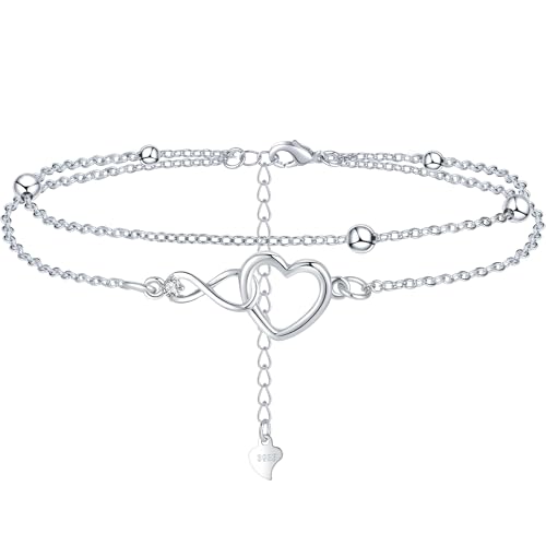 MOROTOLE Silber Armband Damen 925 Mehrlagiges Unendlichkeitsarmband Freundschaftsarmband für Damen Silber 925 Damen Armband Damen Silber von MOROTOLE