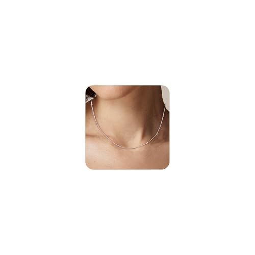 MOROTOLE Silber Halsketten für Frauen, 1.2mm Dünne Silberkette Sterling Silber Lange Halsketten für Frauen 16 Zoll Silberkette MOROTOLE Silber Halsketten für Frauen, 1.2mm Dünne Silberkette Sterling Silber Lange Halsketten für Frauen 16 Zoll Silberkette von MOROTOLE