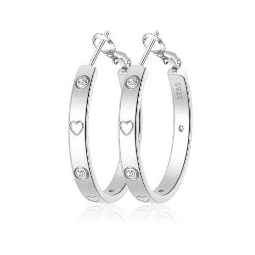 MOROTOLE Sterling Silber Creolen für Damen Hypoallergene große Silber Creolen für Damen von MOROTOLE