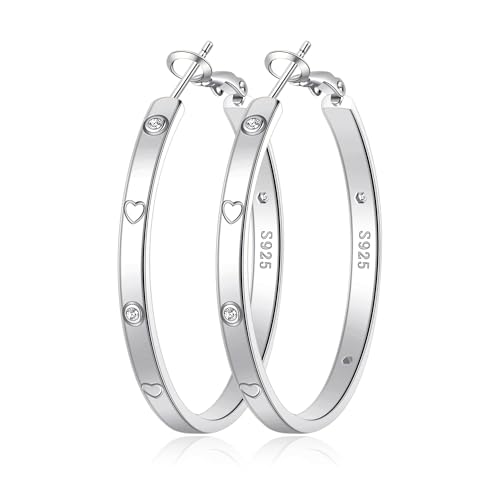 MOROTOLE Sterling Silber Creolen für Damen Hypoallergene große Silber Creolen für Damen von MOROTOLE