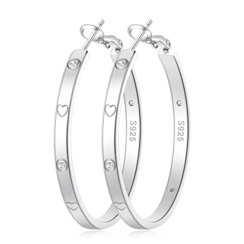 MOROTOLE Sterling Silber Creolen für Damen Hypoallergene große Silber Creolen für Damen von MOROTOLE
