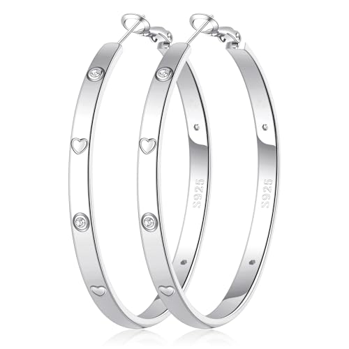 MOROTOLE Sterling Silber Creolen für Damen Hypoallergene große Silber Creolen für Damen von MOROTOLE