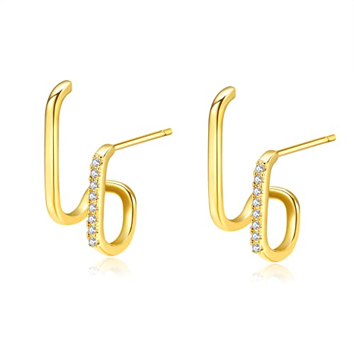 S925 Sterling Silber Klaue Ohrringe Klaue Manschette Ohrringe für Damen Ohrringe die wie mehrere Piercings aussehen Gold Silber Ear Crawler Ohrringe Teenager Mädchen von MOROTOLE