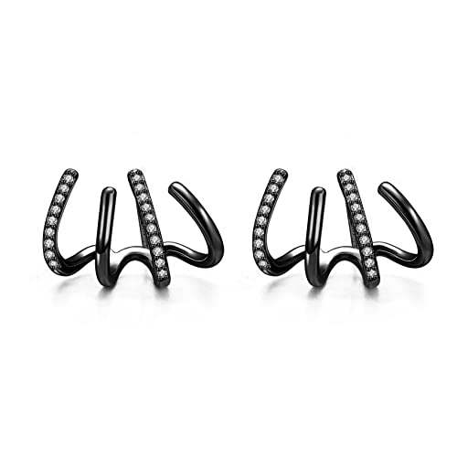 S925 Sterling Silber Klaue Ohrringe Klaue Manschette Ohrringe für Damen Ohrringe die wie mehrere Piercings aussehen Gold Silber Ear Crawler Ohrringe Teenager Mädchen von MOROTOLE