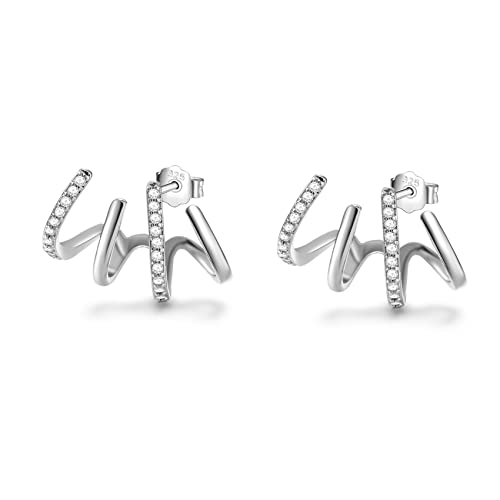 S925 Sterling Silber Klaue Ohrringe Klaue Manschette Ohrringe für Damen Ohrringe die wie mehrere Piercings aussehen Gold Silber Ear Crawler Ohrringe Teenager Mädchen von MOROTOLE