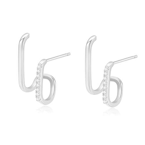 S925 Sterling Silber Klaue Ohrringe Klaue Manschette Ohrringe für Damen Ohrringe die wie mehrere Piercings aussehen Gold Silber Ear Crawler Ohrringe Teenager Mädchen von MOROTOLE