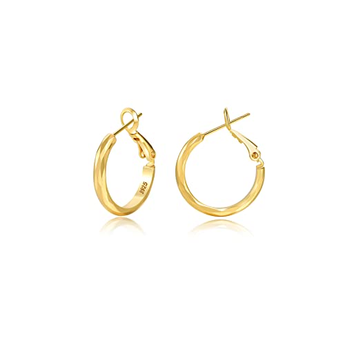 Creolen aus Sterling Silber,Gold Silber große Creolens für Damen 14 Karat echt Vergoldet Große Dünne Hypoallergen Kreis Endlose Creolen, 20/30/40/50/60/70 mm für Mädchen von MOROTOLE