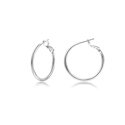 Creolen aus Sterling Silber,Gold Silber große Creolens für Damen 14 Karat echt Vergoldet Große Dünne Hypoallergen Kreis Endlose Creolen, 20/30/40/50/60/70 mm für Mädchen von MOROTOLE
