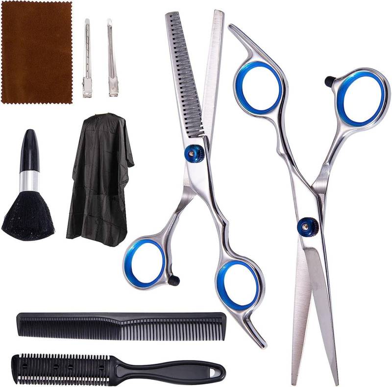 MORRENT Haarschere Edelstahl Haarschere Set Extra scharfe Friseurschere präziser Schnitt, (14-tlg) von MORRENT