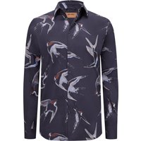 MOS MOSH Gallery Hemd mit abstraktem Vogelmotiv, Extralang von MOS MOSH Gallery