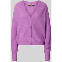 MOS MOSH Cardigan mit V-Ausschnitt Modell 'THORA' in Violett, Größe M von MOS MOSH