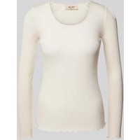 MOS MOSH Longsleeve mit geripptem Rundhalsausschnitt Modell 'Elaine' in Offwhite, Größe 36 MOS MOSH Longsleeve mit geripptem Rundhalsausschnitt Modell 'Elaine' in Offwhite, Größe 36 von MOS MOSH