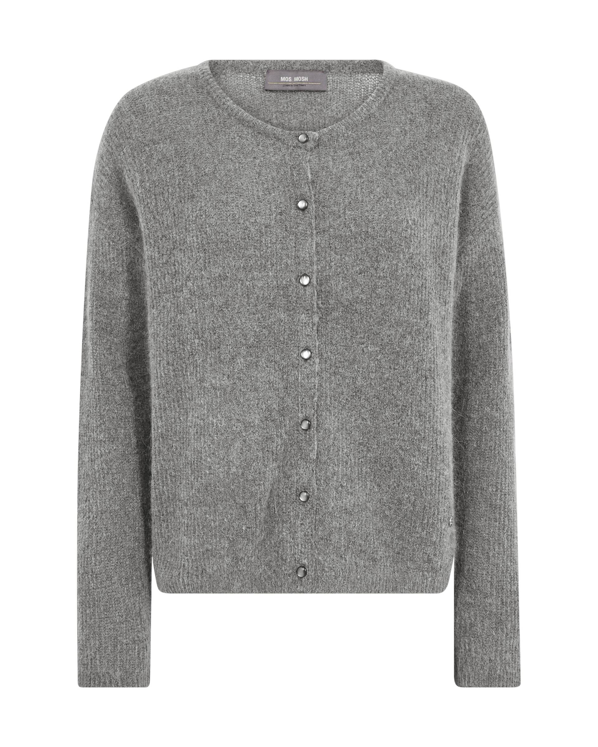 MOS MOSH - MMAlmine Knit Cardigan grey melange - Gr. - L von MOS MOSH