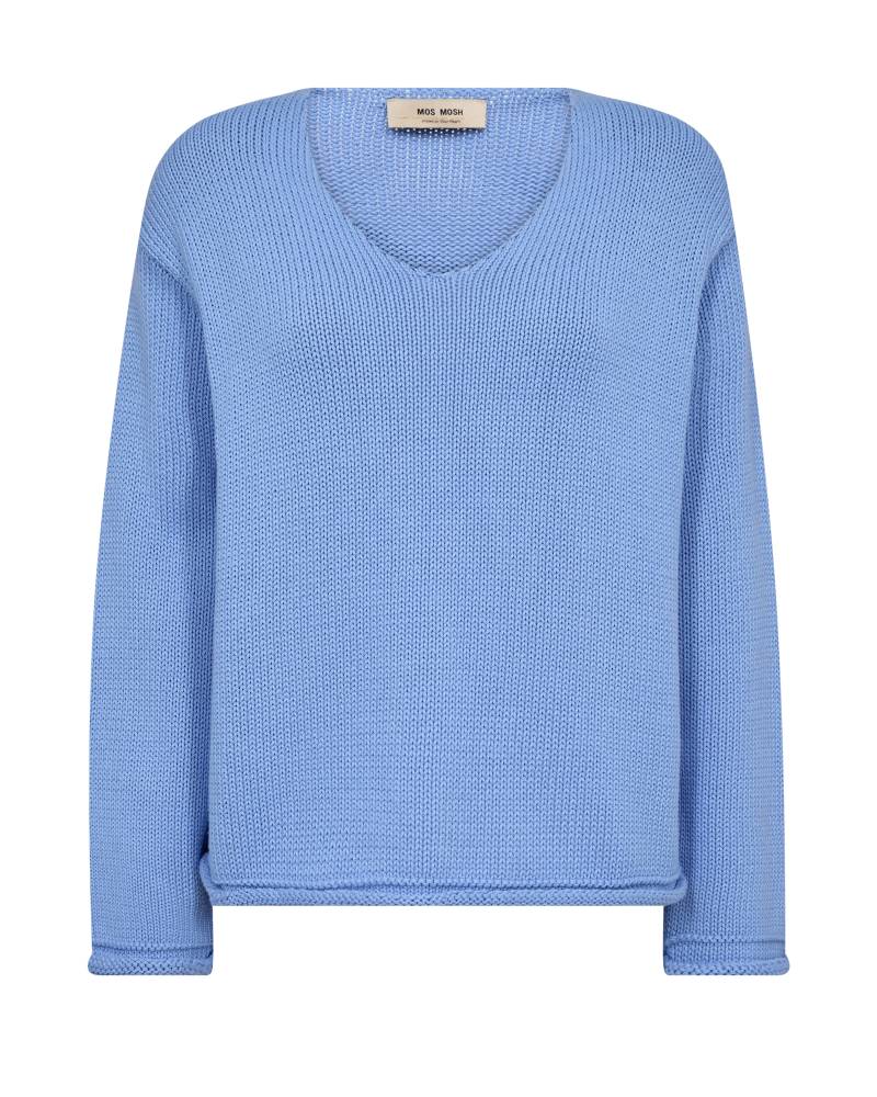 MOS MOSH - MMBine LS V-neck Knit hydrangea - Gr. - M von MOS MOSH