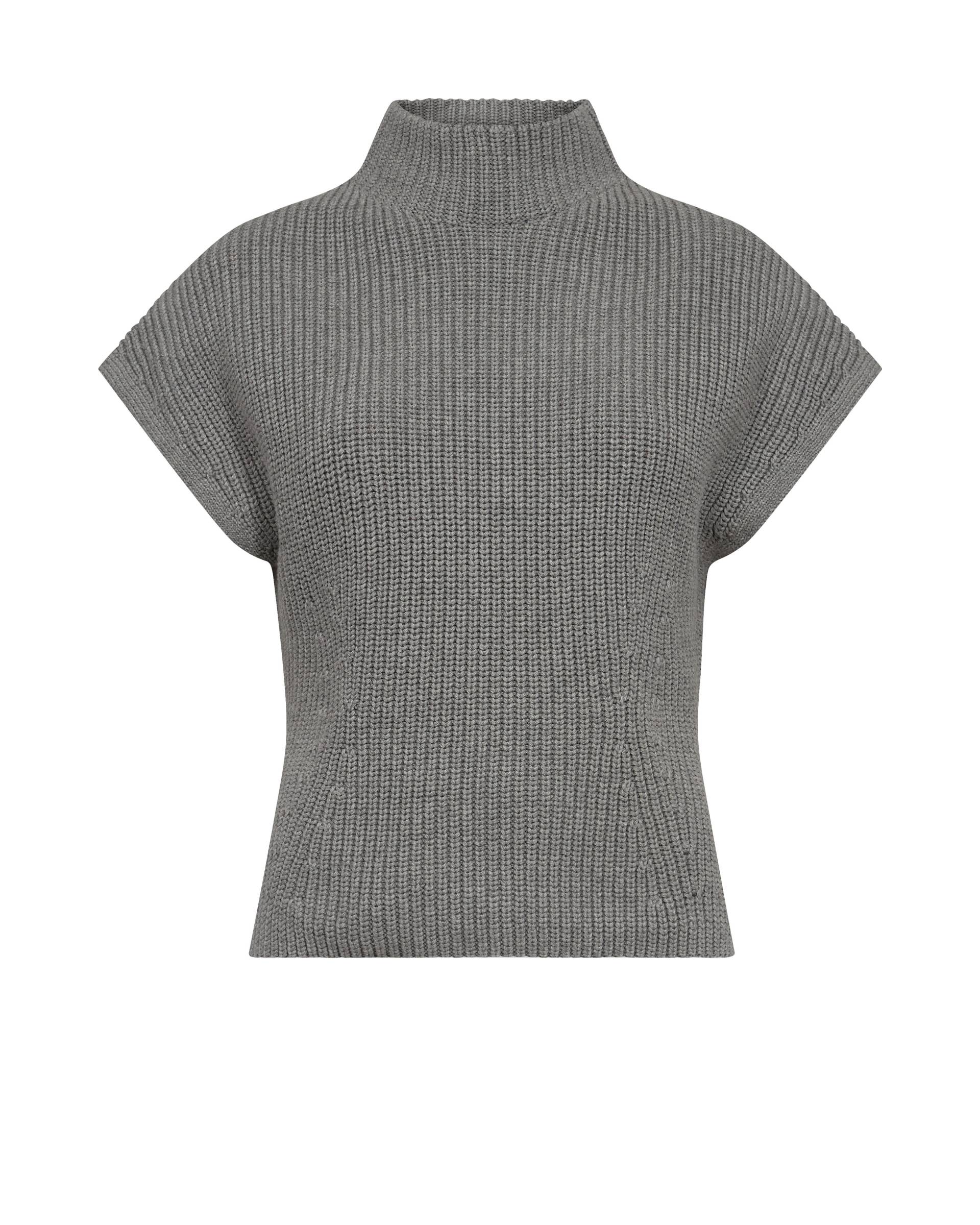 MOS MOSH - MMBiola Bine Knit Vest grey melange - Gr. - XS von MOS MOSH