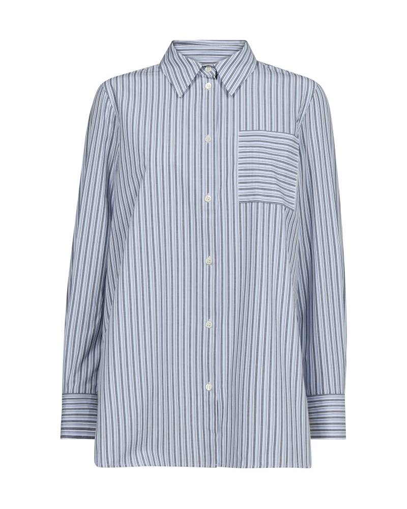 MOS MOSH - MMElinda Slim Stripe Shirt brunnera blue - Gr. - S von MOS MOSH