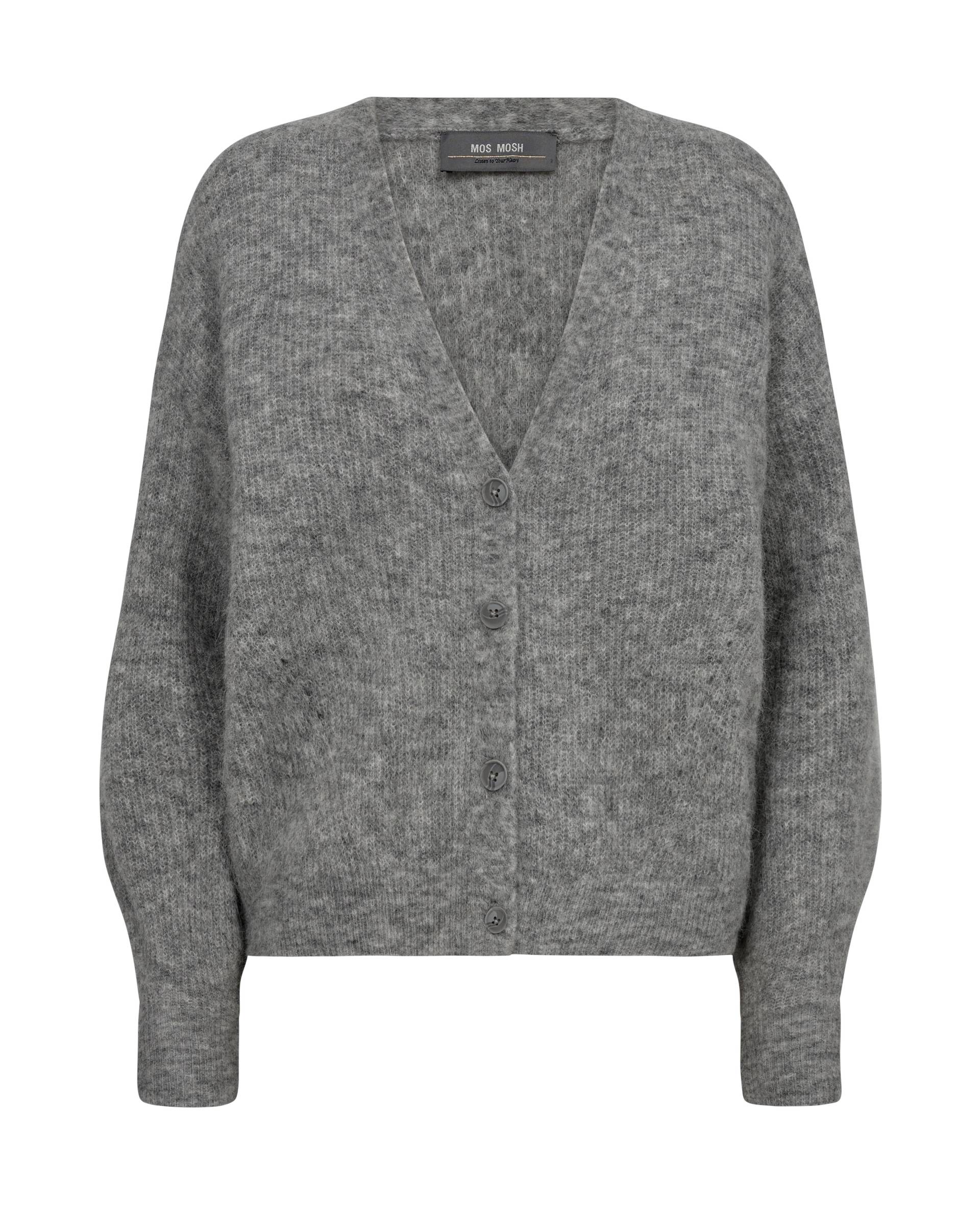 MOS MOSH - MMThora V-Neck Knit Cardigan grey melange - Gr. - L von MOS MOSH