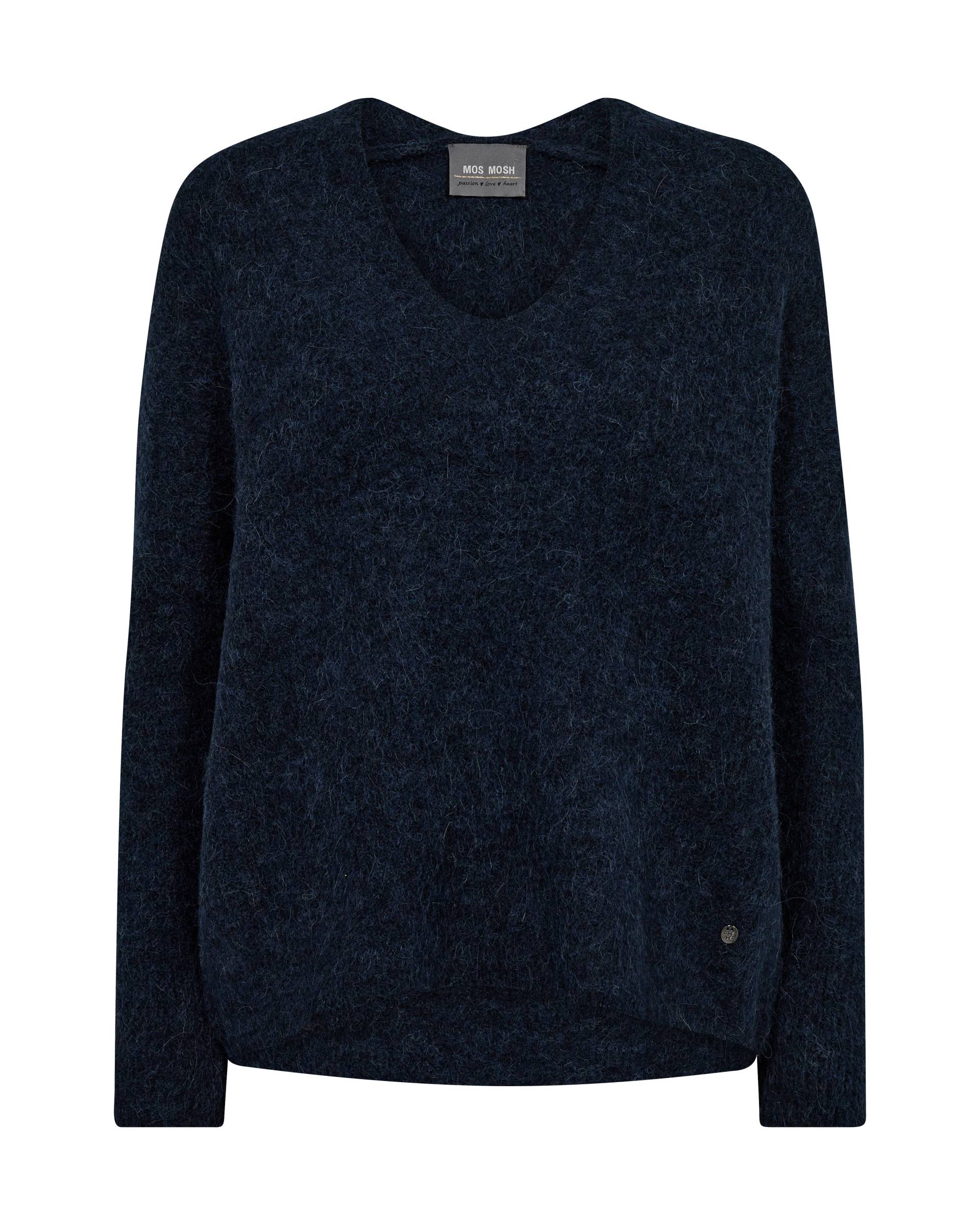 MOS MOSH - MMThora V-Neck Knit salute navy - Gr. - M von MOS MOSH