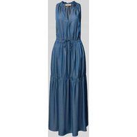 MOS MOSH Maxikleid mit V-Ausschnitt Modell 'Sabri' in Blau, Größe L von MOS MOSH
