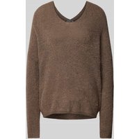 MOS MOSH Oversized Strickpullover mit Label-Applikation Modell 'THORA' in Mittelbraun, Größe XL von MOS MOSH
