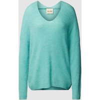 MOS MOSH Oversized Strickpullover mit V-Ausschnitt Modell 'THORA' in Mint, Größe M von MOS MOSH