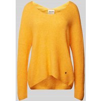 MOS MOSH Oversized Strickpullover mit V-Ausschnitt Modell 'THORA' in Orange, Größe L von MOS MOSH