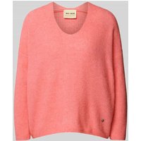 MOS MOSH Oversized Strickpullover mit V-Ausschnitt Modell 'THORA' in Pink, Größe S von MOS MOSH