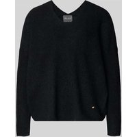 MOS MOSH Oversized Strickpullover mit gerippten Abschlüssen Modell 'THORA' in Black, Größe S von MOS MOSH