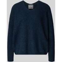 MOS MOSH Oversized Strickpullover mit gerippten Abschlüssen Modell 'THORA' in Dunkelblau, Größe S von MOS MOSH