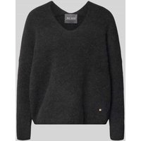 MOS MOSH Oversized Strickpullover mit gerippten Abschlüssen Modell 'THORA' in Dunkelgrau, Größe L von MOS MOSH