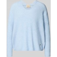 MOS MOSH Oversized Strickpullover mit gerippten Abschlüssen Modell 'THORA' in Hellblau, Größe M von MOS MOSH