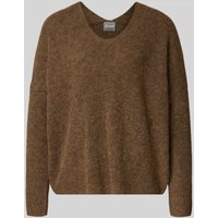MOS MOSH Oversized Strickpullover mit gerippten Abschlüssen Modell 'THORA' in Mittelbraun, Größe XL von MOS MOSH