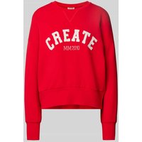 MOS MOSH Oversized Sweatshirt mit Label-Stitching Modell 'CELLI' in Rot, Größe L von MOS MOSH
