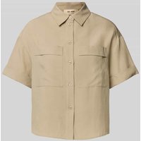 MOS MOSH Regular Fit Bluse aus Lyocell-Leinen-Mix Modell 'Havannah Alexis' in Hellbraun, Größe M von MOS MOSH