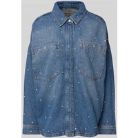 MOS MOSH Regular Fit Jeansbluse mit Strasssteinbesatz Modell 'EMME MARINE' in Dunkelblau, Größe M MOS MOSH Regular Fit Jeansbluse mit Strasssteinbesatz Modell 'EMME MARINE' in Dunkelblau, Größe M von MOS MOSH