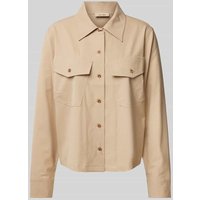 MOS MOSH Relaxed Fit Bluse mit Brusttaschen Modell 'PHILA' in Sand, Größe 38 von MOS MOSH