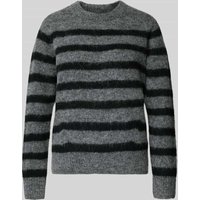 MOS MOSH Strickpullover mit Rundhalsausschnitt Modell 'THORA' in Dunkelgrau, Größe M von MOS MOSH