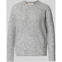 MOS MOSH Strickpullover mit Rundhalsausschnitt Modell 'Tammy' in Mittelgrau Melange, Größe M von MOS MOSH