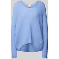MOS MOSH Strickpullover mit V-Ausschnitt Modell 'THORA' in Ocean, Größe XL von MOS MOSH