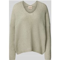 MOS MOSH Strickpullover mit V-Ausschnitt Modell 'THORA' in Oliv, Größe M von MOS MOSH