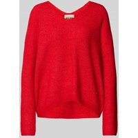 MOS MOSH Strickpullover mit V-Ausschnitt Modell 'THORA' in Rot, Größe M von MOS MOSH
