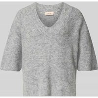 MOS MOSH Strickpullover mit weiten Ärmeln Modell 'TACI' in Mittelgrau Melange, Größe L von MOS MOSH