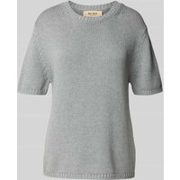 MOS MOSH Strickshirt mit Rundhalsausschnitt Modell 'Arin' in Mittelgrau Melange, Größe S von MOS MOSH